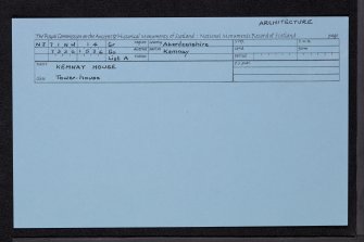 Kemnay House, NJ71NW 14, Ordnance Survey index card, Recto