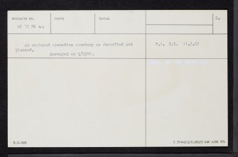 Loanhead Of Daviot, NJ72NW 44, Ordnance Survey index card, page number 2, Verso