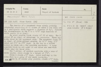 Balquhain, NJ72SW 2, Ordnance Survey index card, page number 1, Recto