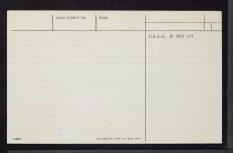 Liggars' Stane, NJ72SW 11, Ordnance Survey index card, Verso