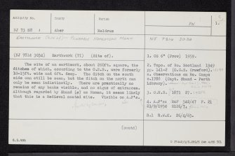 Bethelnie, NJ73SE 1, Ordnance Survey index card, page number 1, Recto