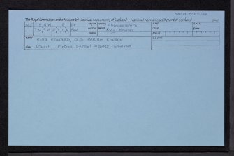 King Edward, Old Parish Church And Burial-Ground, NJ75NW 2, Ordnance Survey index card, Recto