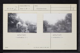 King Edward, Old Parish Church And Burial-Ground, NJ75NW 2, Ordnance Survey index card, Recto