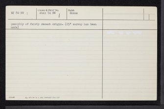 Hill Of Keir, NJ80NW 1, Ordnance Survey index card, Verso