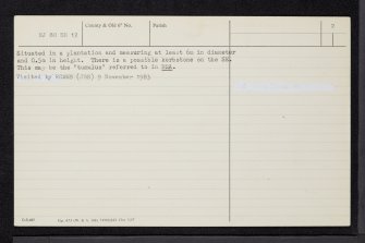 Binghill, NJ80SE 12, Ordnance Survey index card, page number 2, Verso