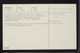 Kinaldie Cottages, NJ81NW 19, Ordnance Survey index card, page number 2, Verso
