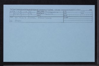 Stoneywood, St Mary's Chapel And Graveyard, NJ81SE 10, Ordnance Survey index card, Recto