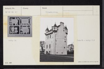 Udny Castle, NJ82NE 21, Ordnance Survey index card, Recto