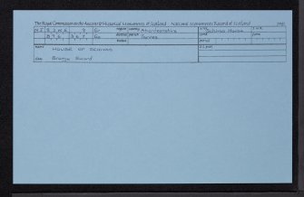 House Of Schivas, NJ83NE 9, Ordnance Survey index card, Recto