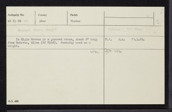 Schivas, NJ83NE 25, Ordnance Survey index card, Recto