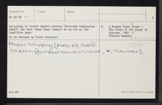 House Of Schivas, NJ83NE 30, Ordnance Survey index card, page number 2, Verso