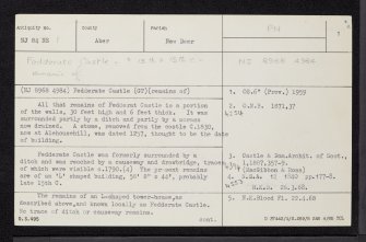 Fedderate Castle, NJ84NE 1, Ordnance Survey index card, page number 1, Recto