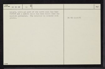 Aberdeen, St Peter's Church And Hospital, NJ90NW 16, Ordnance Survey index card, page number 2, Verso