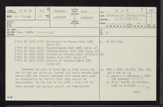 Aberdeen, Town Gates, NJ90NW 24, Ordnance Survey index card, page number 1, Recto