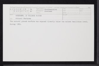 Aberdeen, 32 College Bounds, NJ90NW 106, Ordnance Survey index card, Recto