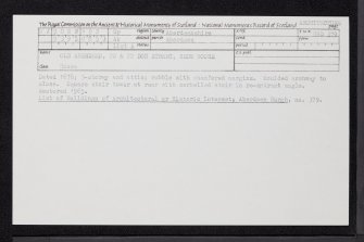 Aberdeen, Old Aberdeen, 20, 22 Don Street, Bede House, NJ90NW 192, Ordnance Survey index card, Recto
