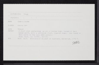 Crab's Cairn, NJ90SE 4, Ordnance Survey index card, Recto