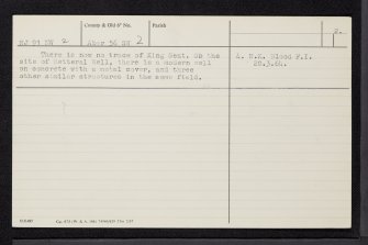 Kingseat, NJ91NW 2, Ordnance Survey index card, page number 2, Verso