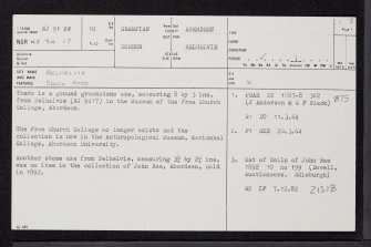 Belhelvie, NJ91NW 10, Ordnance Survey index card, page number 1, Recto