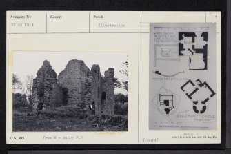 Castle Of Esslemont, NJ92NW 1, Ordnance Survey index card, page number 1, Recto