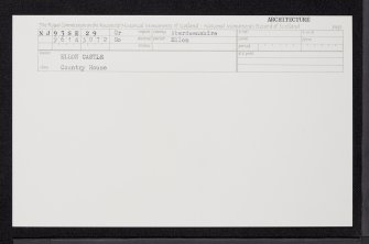 Ellon Castle, NJ93SE 29, Ordnance Survey index card, Recto