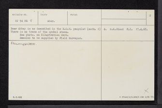 Deer Abbey, NJ94NE 5, Ordnance Survey index card, page number 2, Verso