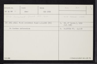 Clackriack Dairy, NJ94NW 6, Ordnance Survey index card, Recto