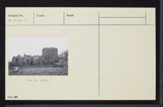 Pitsligo Castle, NJ96NW 7, Ordnance Survey index card, Verso