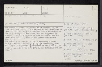 Forvie Church, NK02NW 1, Ordnance Survey index card, page number 1, Recto