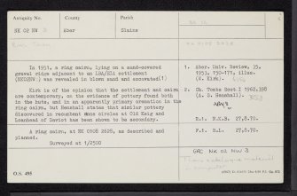 Sands Of Forvie, NK02NW 3, Ordnance Survey index card, Recto