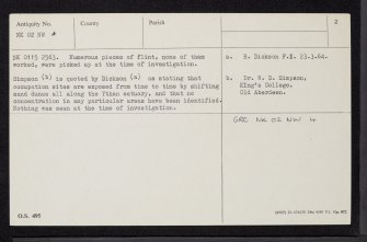 Sands Of Forvie, NK02NW 4, Ordnance Survey index card, page number 2, Verso