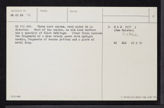 Sands Of Forvie, NK02NW 13, Ordnance Survey index card, page number 2, Verso