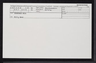 Newburgh Mill, NK02NW 18, Ordnance Survey index card, Recto