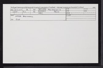 Upper Brownhill, NK03SW 8, Ordnance Survey index card, Recto