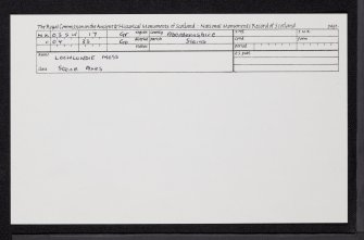 Lochlundie Moss, NK03SW 17, Ordnance Survey index card, Recto