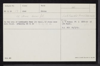 Lochlundie Moss, NK03SW 17, Ordnance Survey index card, Recto