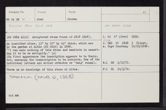 Aldie, NK04SE 11, Ordnance Survey index card, Recto