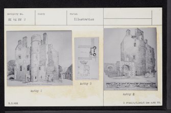 Inverugie Castle, NK14NW 3, Ordnance Survey index card, Recto