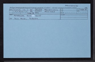 Peterhead, Broad Street, Town House, NK14NW 14, Ordnance Survey index card, Recto