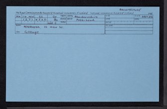 Peterhead, Buchanhaven, 23 High Street, NK14NW 62, Ordnance Survey index card, Recto