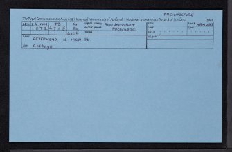 Peterhead, Buchanhaven, 16 High Street, NK14NW 78, Ordnance Survey index card, Recto