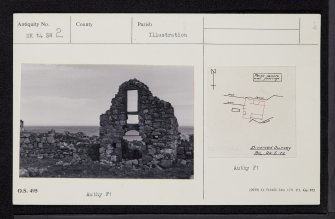 Boddam Castle, NK14SW 2, Ordnance Survey index card, Recto