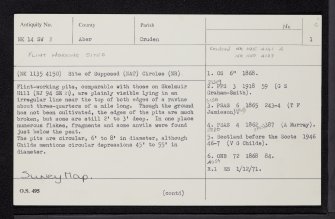 Den Of Boddam, NK14SW 3, Ordnance Survey index card, page number 1, Recto