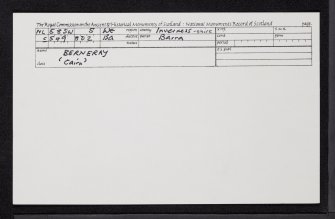 Berneray, NL58SW 5, Ordnance Survey index card, Recto