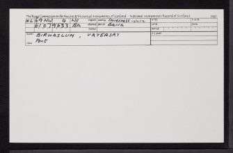 Vatersay, Biruaslum, NL69NW 4, Ordnance Survey index card, Recto