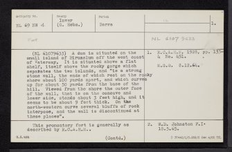 Vatersay, Biruaslum, NL69NW 4, Ordnance Survey index card, page number 1, Recto