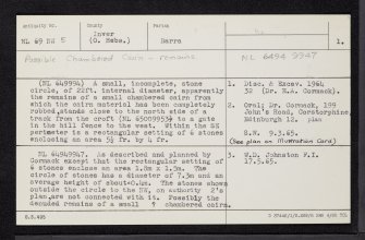 Barra, Loch St Clair, NL69NW 5, Ordnance Survey index card, page number 1, Recto