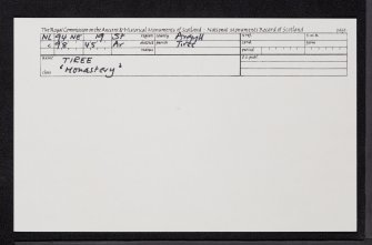 Tiree, NL94NE 19, Ordnance Survey index card, Recto