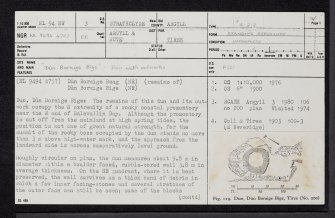 Tiree, Dun Boraige Bige, NL94NW 3, Ordnance Survey index card, page number 1, Recto