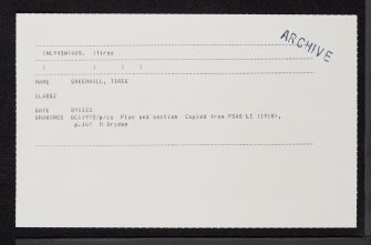 Tiree, Greenhill, NL94SW 5, Ordnance Survey index card, Recto